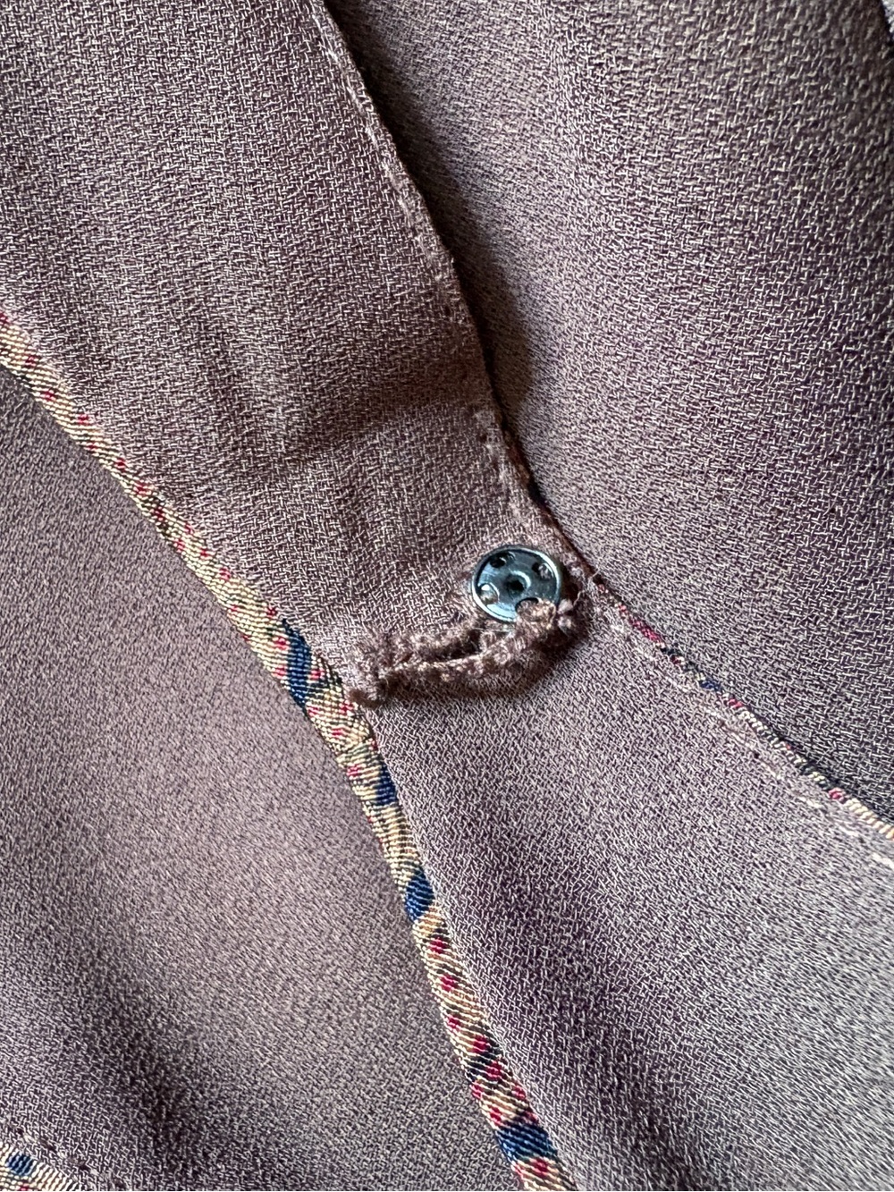 RALPH LAUREN PAISLEY V Neck SILK MAXI Sleeveless Slip DRESS western chic 90s Y2K - Picture 4 of 4